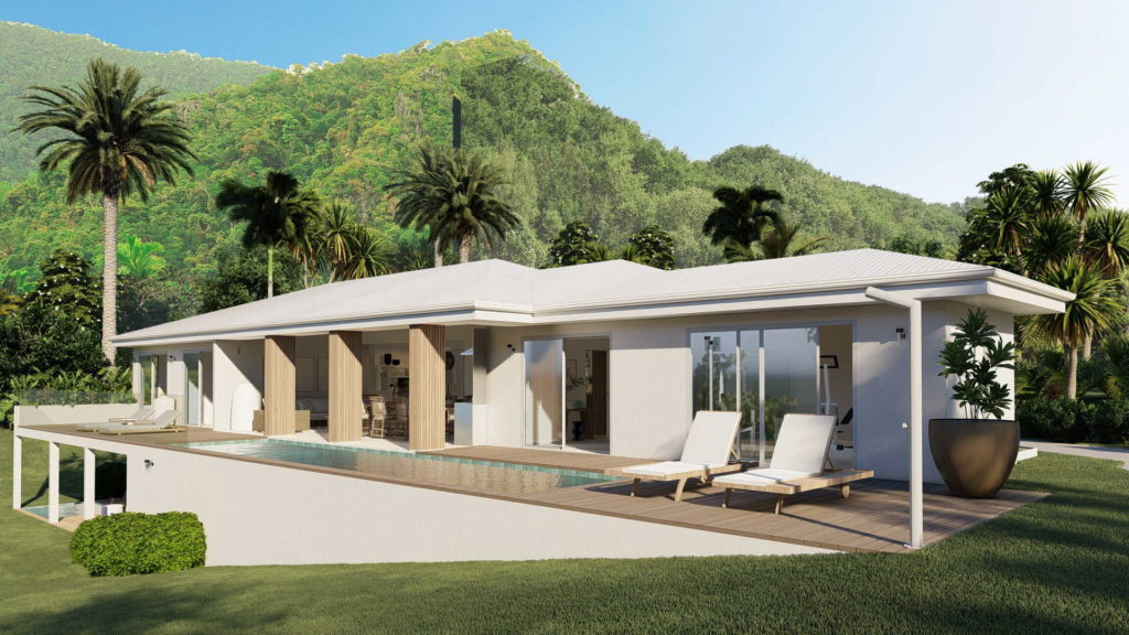 appartement signature vue de côté avec piscine privée - martinique location villa – villa malawi